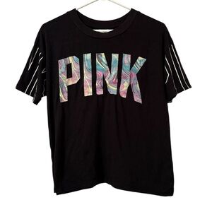 PINK Marble Graphic Logo Tee